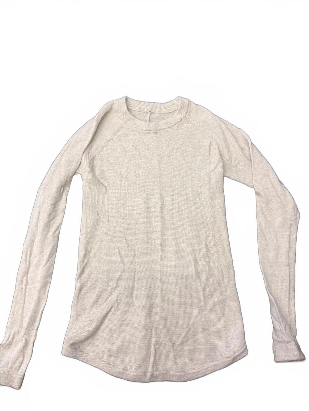 Lululemon Long Sleeve Crew Neck Sweater in Cream